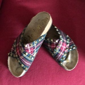 Sam Edelman plaid slide with studs